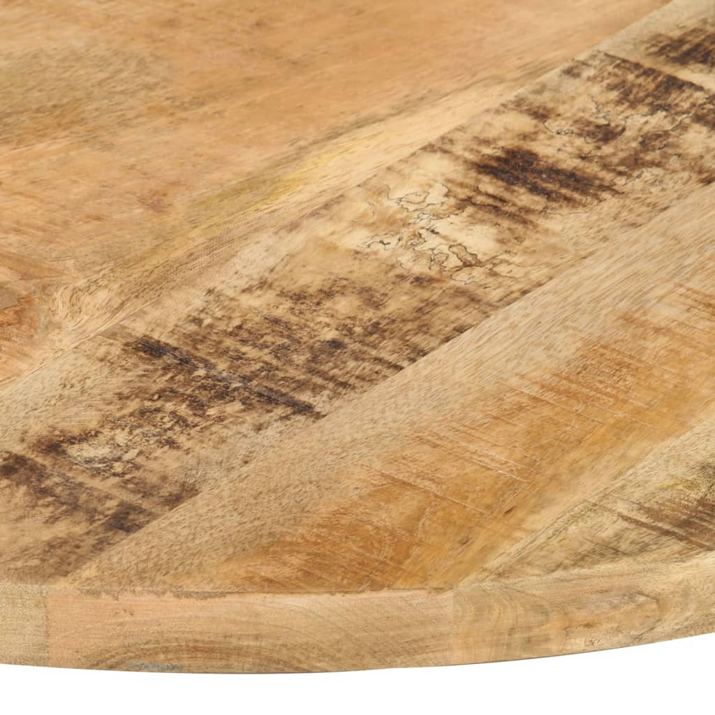 Durable Solid Mango Wood Round Table Top, 80 cm - Natural Finish