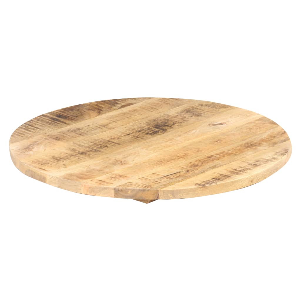 Durable Solid Mango Wood Round Table Top, 80 cm - Natural Finish