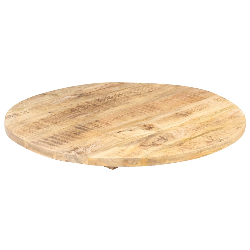 Durable Solid Mango Wood Round Table Top, 80 cm - Natural Finish