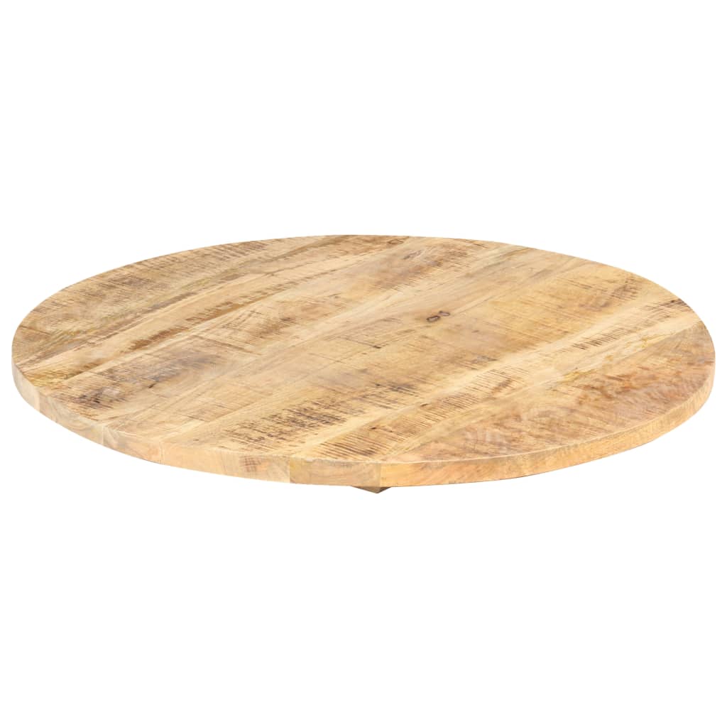 Durable Solid Mango Wood Round Table Top, 80 cm - Natural Finish