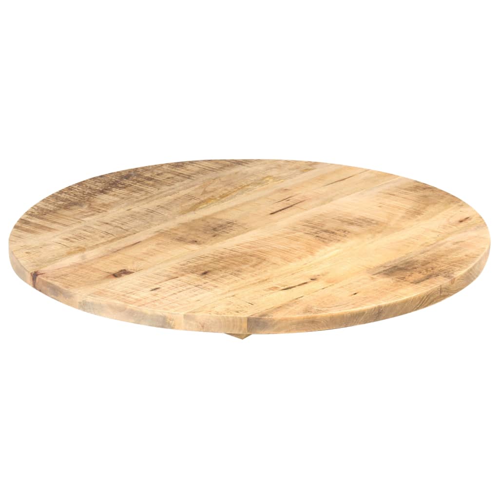 Durable Solid Mango Wood Round Table Top, 80 cm - Natural Finish