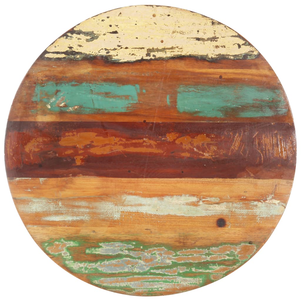 50 cm Round Table Top – Solid Reclaimed Wood, 15-16 mm Thick