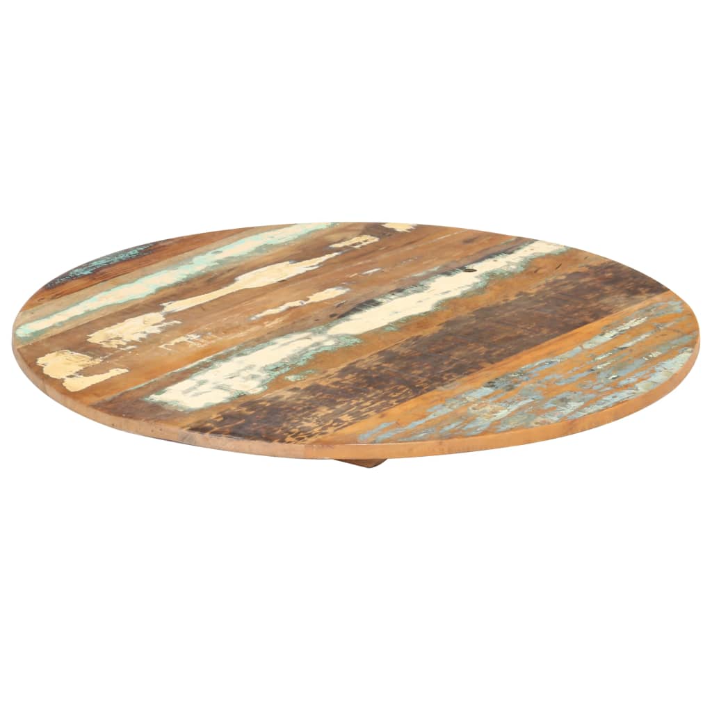 50 cm Round Table Top – Solid Reclaimed Wood, 15-16 mm Thick
