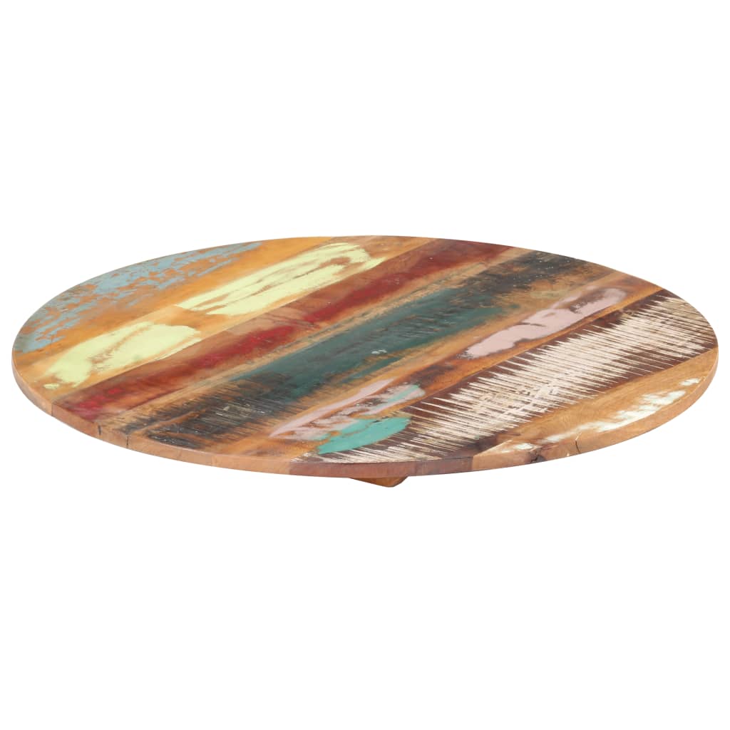 50 cm Round Table Top – Solid Reclaimed Wood, 15-16 mm Thick