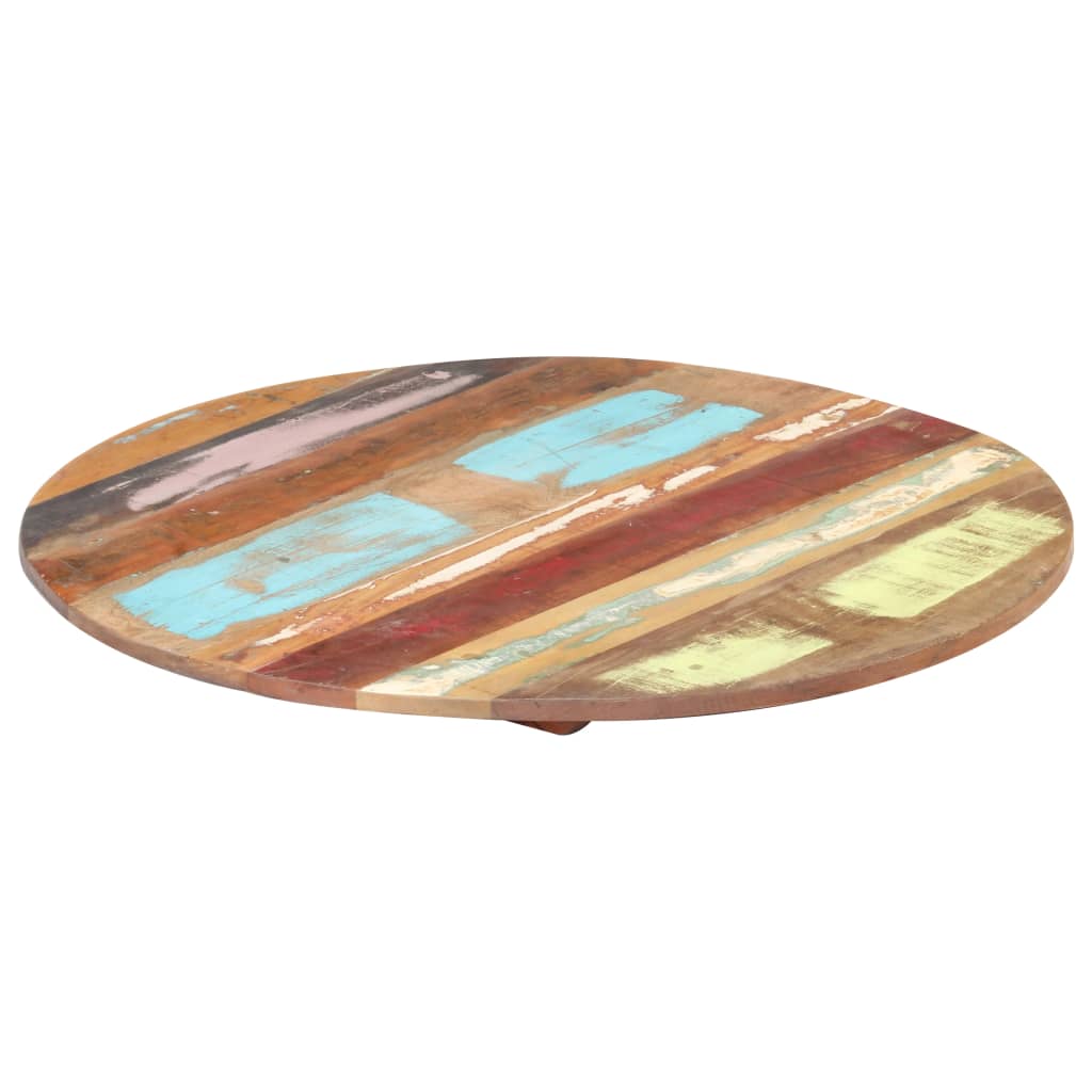 50 cm Round Table Top – Solid Reclaimed Wood, 15-16 mm Thick