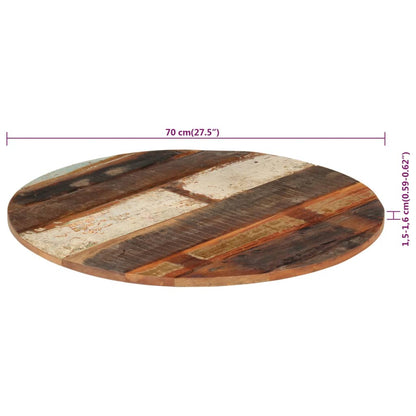 70cm Solid Reclaimed Wood Round Table Top - Eco-Friendly Design
