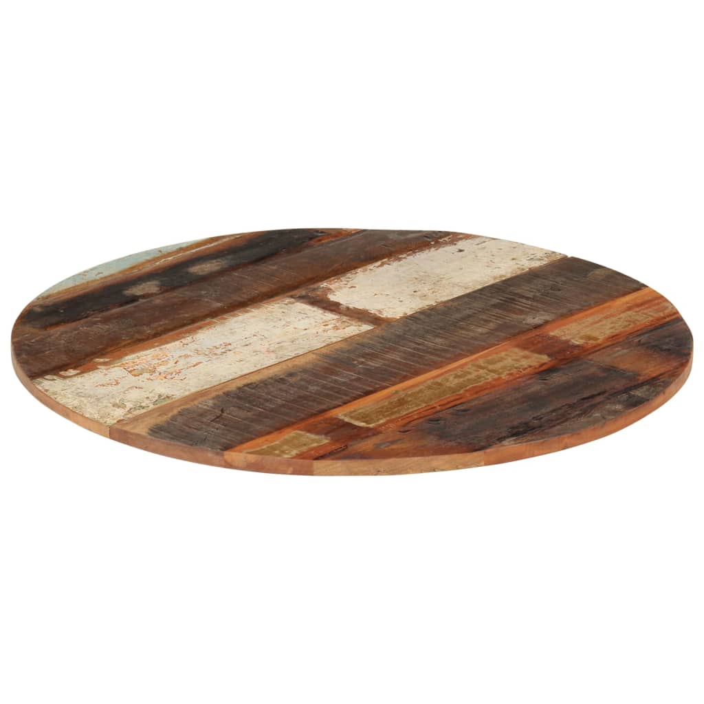70cm Solid Reclaimed Wood Round Table Top - Eco-Friendly Design