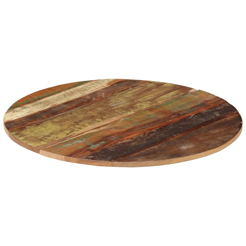 70cm Solid Reclaimed Wood Round Table Top - Eco-Friendly Design