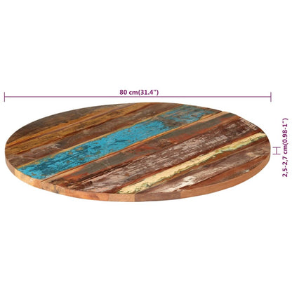 Eco-Friendly 80cm Round Table Top | Solid Reclaimed Wood