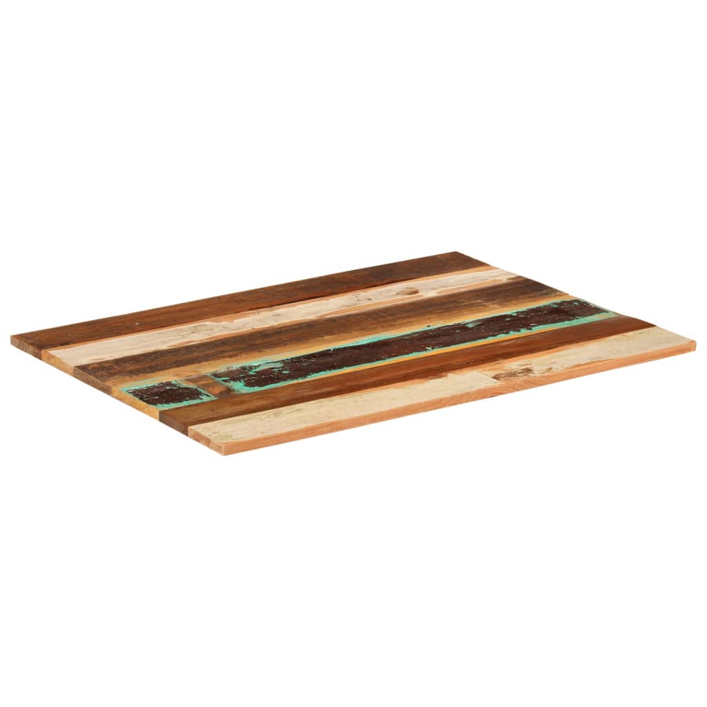 Solid Reclaimed Wood Rectangular Table Top 60x80 cm 15-16 mm