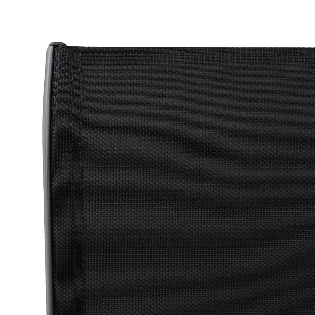 Sleek Black Textilene Garden Bar Chairs - Set of 4