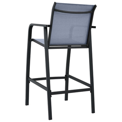 4 Grey Textilene Garden Bar Chairs - Stylish & Durable Seating
