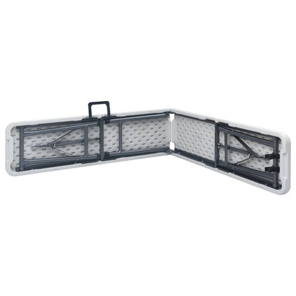 White HDPE Folding Garden Benches Set - 2 pcs, 180 cm