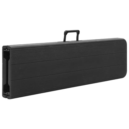 Black HDPE Folding Garden Benches Set - 2 pcs, 180 cm