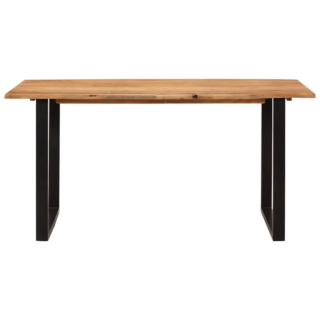 Solid Acacia Wood Dining Table, 154x80x76 cm, Natural Finish