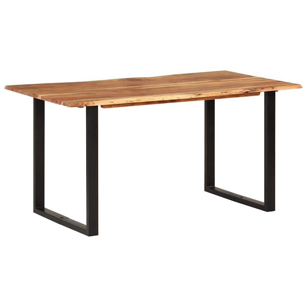 Solid Acacia Wood Dining Table, 154x80x76 cm, Natural Finish