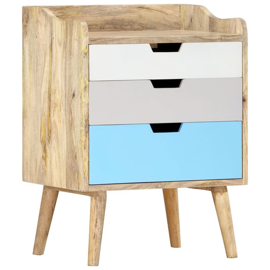 Solid Mango Wood Bedside Cabinet 47x35x63 cm - Natural Finish