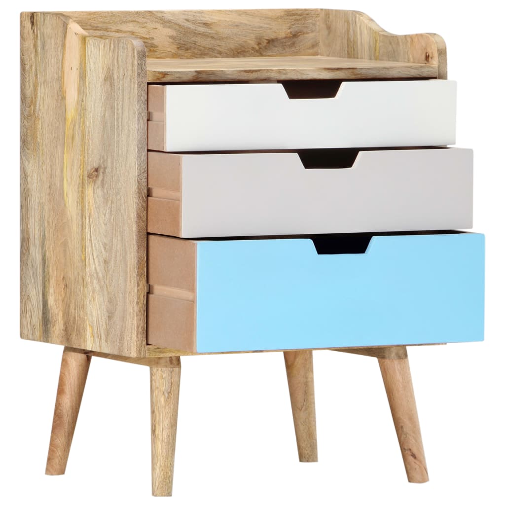 Solid Mango Wood Bedside Cabinet 47x35x63 cm - Natural Finish