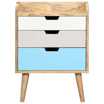 Solid Mango Wood Bedside Cabinet 47x35x63 cm - Natural Finish