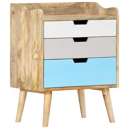 Solid Mango Wood Bedside Cabinet 47x35x63 cm - Natural Finish