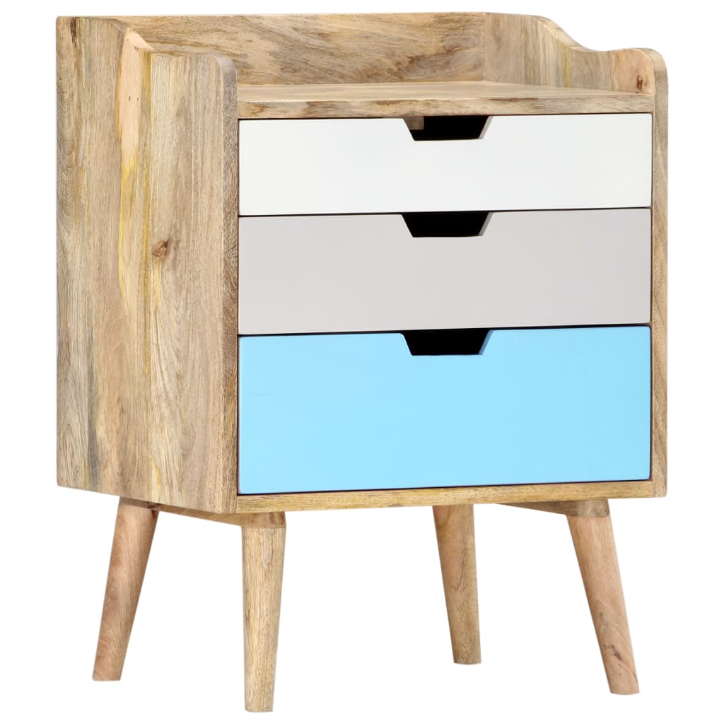 Solid Mango Wood Bedside Cabinet 47x35x63 cm - Natural Finish
