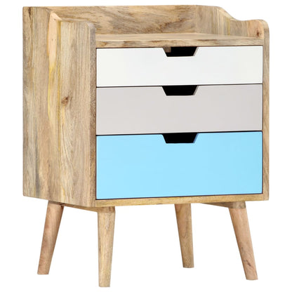 Solid Mango Wood Bedside Cabinet 47x35x63 cm - Natural Finish