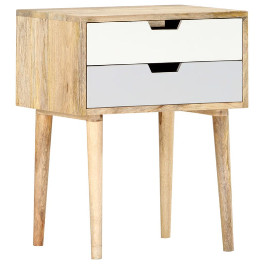Solid Mango Wood Bedside Cabinet 47x35x59 cm - Rustic Charm