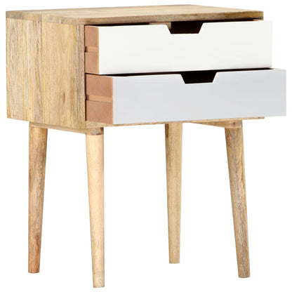 Solid Mango Wood Bedside Cabinet 47x35x59 cm - Rustic Charm
