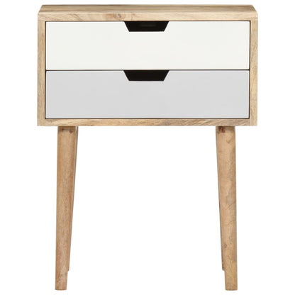 Solid Mango Wood Bedside Cabinet 47x35x59 cm - Rustic Charm