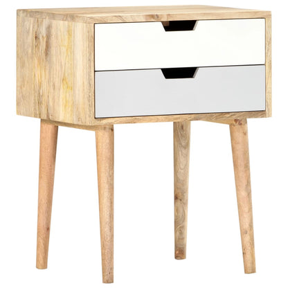 Solid Mango Wood Bedside Cabinet 47x35x59 cm - Rustic Charm