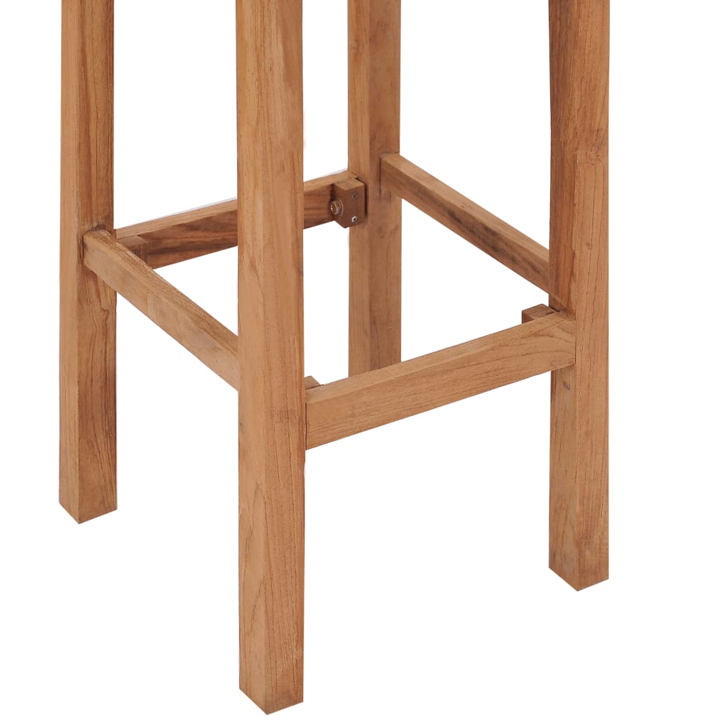 4-Piece Bar Stools Set in Solid Teak Wood - Stylish & Durable