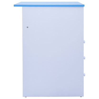Tiltable Children's Drawing Desk - Blue & White Study Table