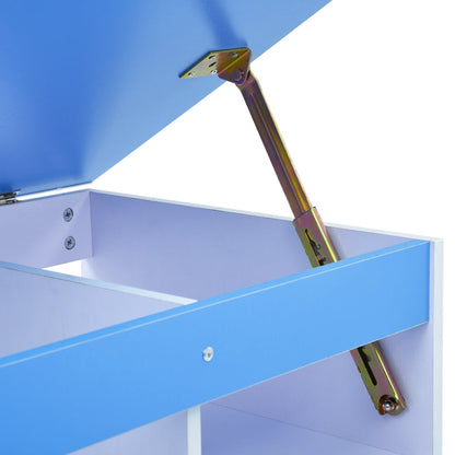 Tiltable Children's Drawing Desk - Blue & White Study Table