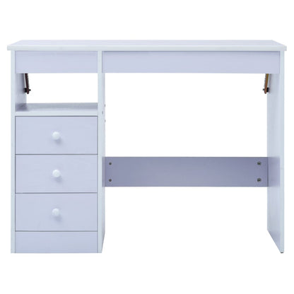 Tiltable Children's Drawing Desk - White Wood Study Table