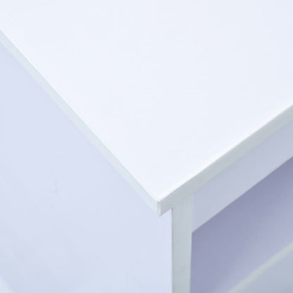 Tiltable Children's Drawing Desk - White Wood Study Table