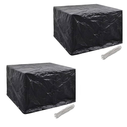 Durable Black Poly Rattan Garden Furniture Covers, 2pcs Set, 113cm
