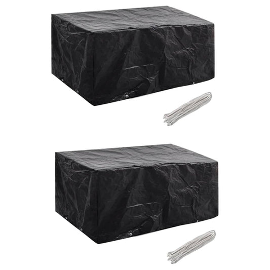 Durable Poly Rattan Garden Furniture Covers 2pcs - 180x140cm