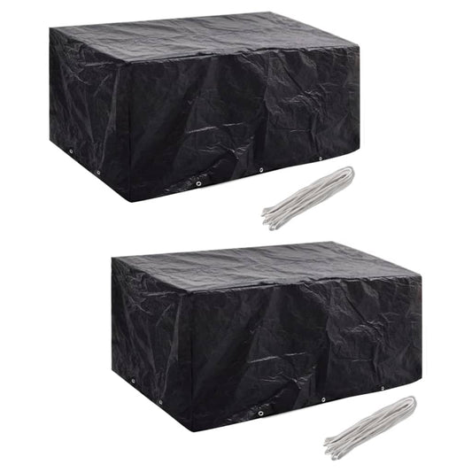 Durable Poly Rattan Garden Furniture Covers 2pcs for 6 Person Sets