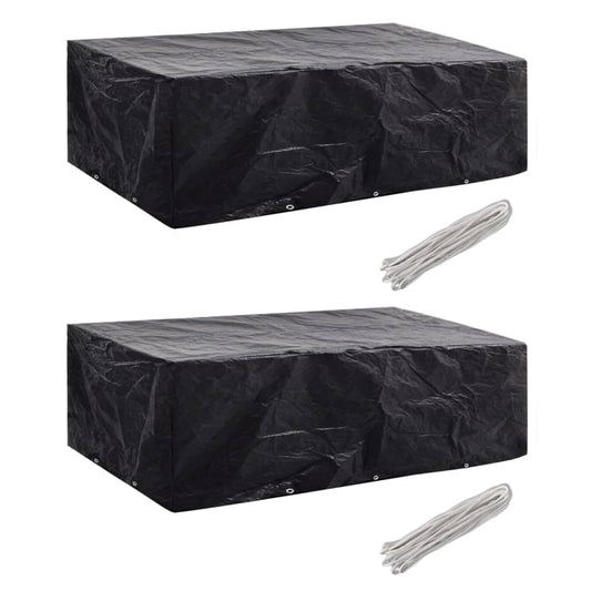 Durable Poly Rattan Garden Furniture Covers, 2pcs, 300x140cm, 8-Person