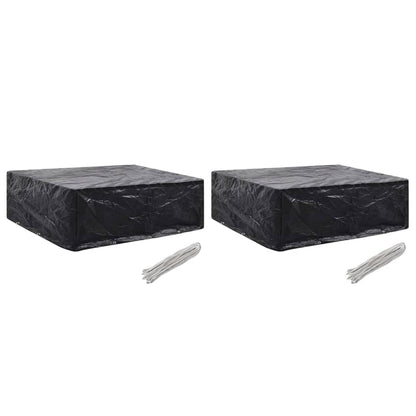Waterproof Grey Garden Furniture Covers 2pcs, 8 Eyelets, 250x210x90 cm