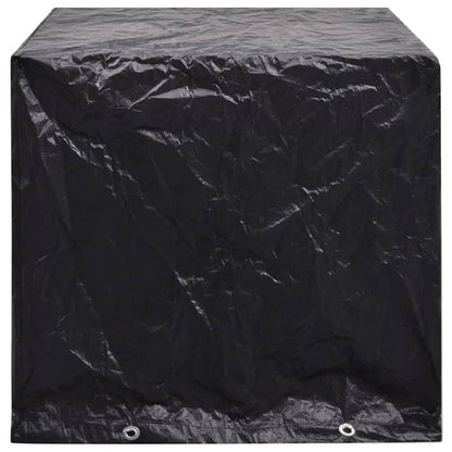 Durable Black Garden Furniture Covers, 2 Pcs, 8 Eyelets, 122x112x98 cm