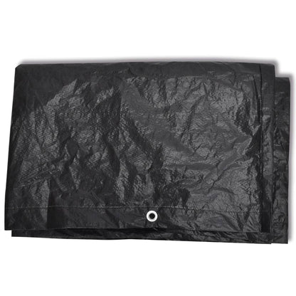 Durable Black Garden Furniture Covers, 2 Pcs, 8 Eyelets, 122x112x98 cm