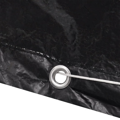 Durable Black Garden Furniture Covers, 2 Pcs, 8 Eyelets, 122x112x98 cm