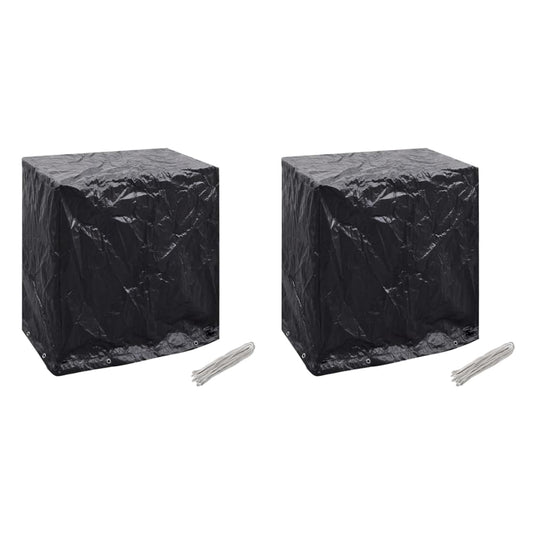 Waterproof Garden Furniture Covers, 2pcs, 160x55x182cm, Black