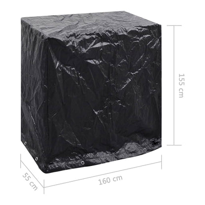 Waterproof Garden Furniture Covers, 2pcs, 160x55x182cm, Black
