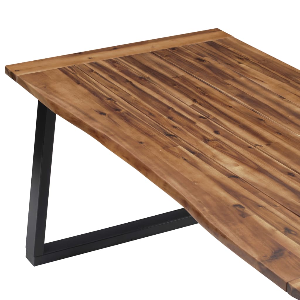 Solid Acacia Wood Dining Table 180x90 cm - Natural Finish