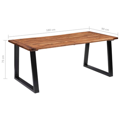 Solid Acacia Wood Dining Table 180x90 cm - Natural Finish