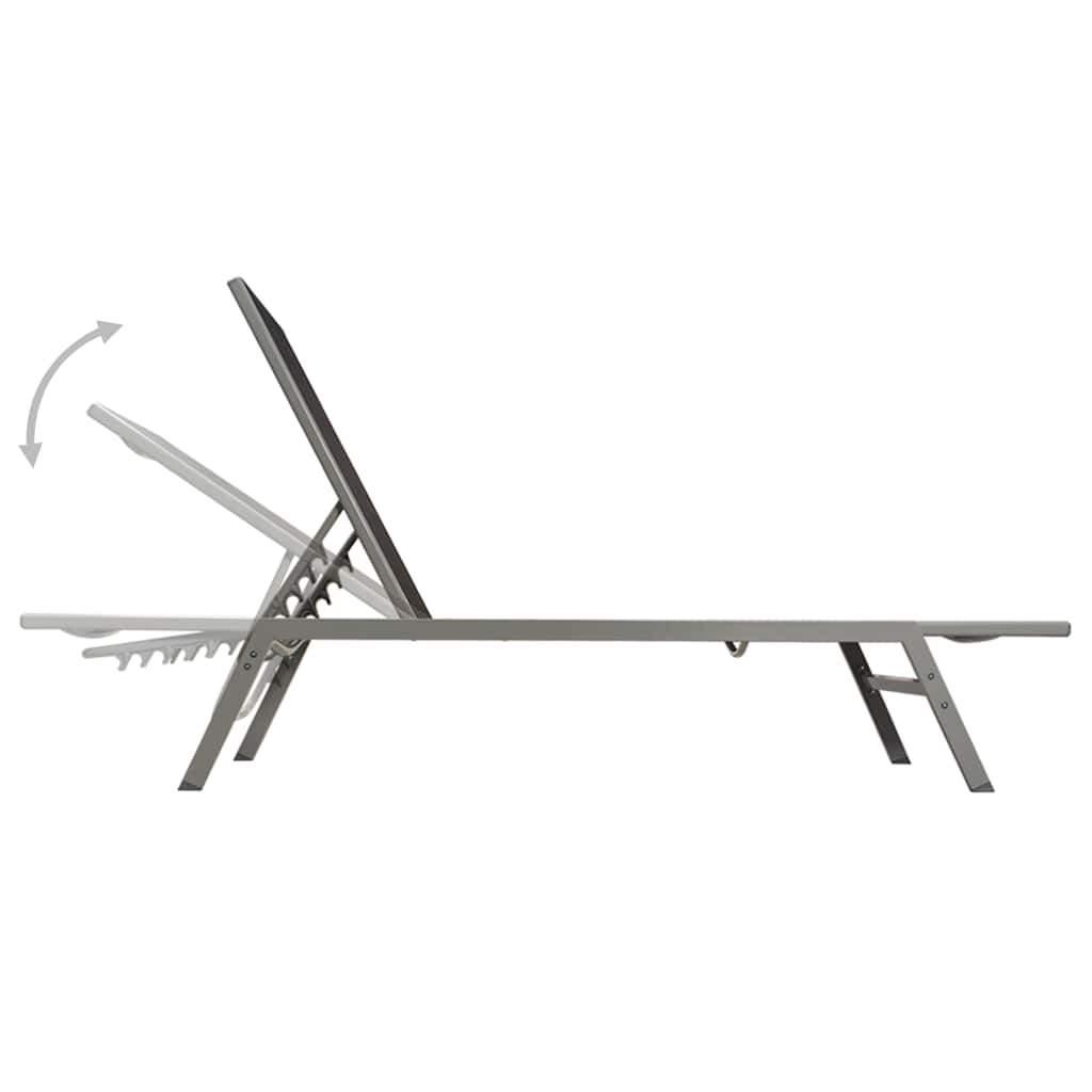 Black Textilene & Steel Sun Lounger - Durable Outdoor Comfort