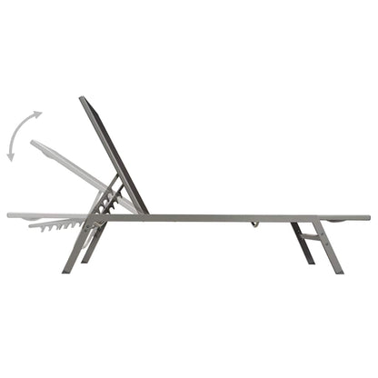 Black Textilene & Steel Sun Lounger - Durable Outdoor Comfort