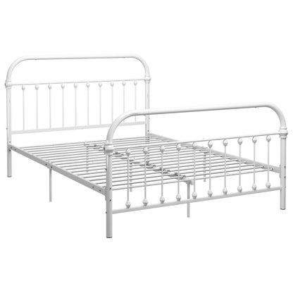Bed Frame without Mattress with Headboard White 160x200 cm Metal